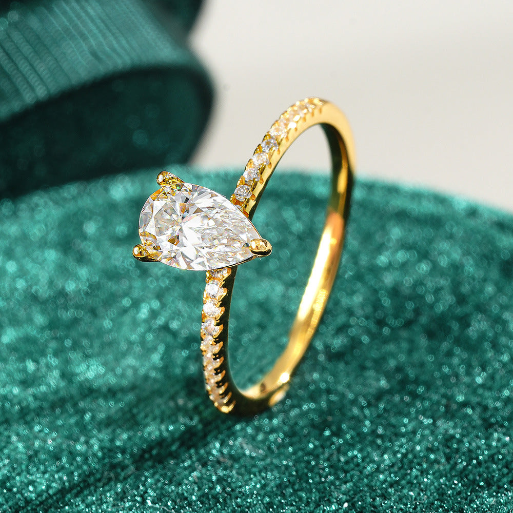 Pear Moissanite Engagement Ring Gift