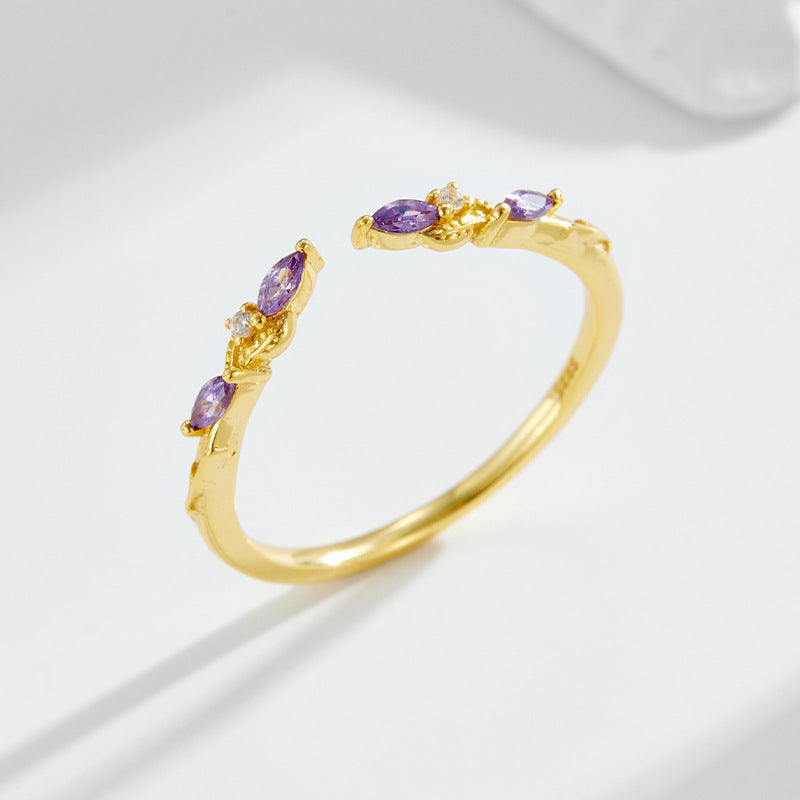 Pear Amethyst Ring Set Gift For Her