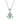 Jewelhalo Emerald Fan Sterling Silver Necklace