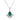 Jewelhalo Fan Shaped Emerald Sterling Silver Necklace