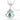 Jewelhalo Emerald Fan Sterling Silver Necklace